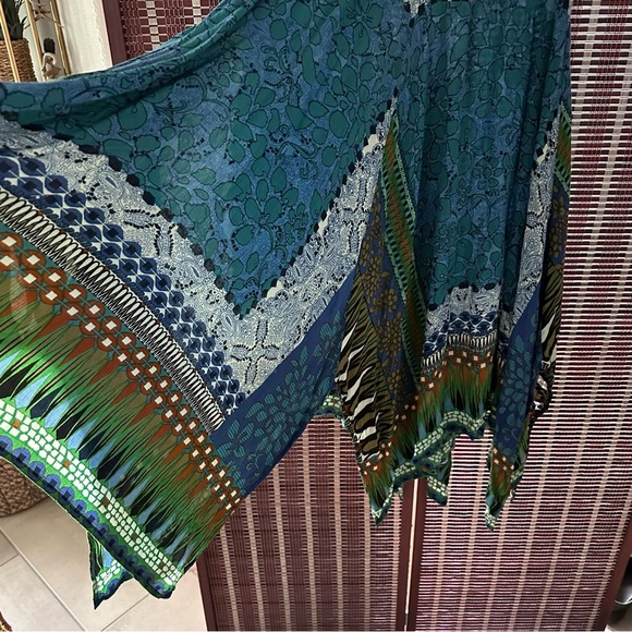 Bila Maxi Skirt Womens PXL Blue Hanky Hem Midi Hippie Cottagecore Boho petite - Picture 3 of 7